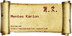 Mentes Karion névjegykártya
